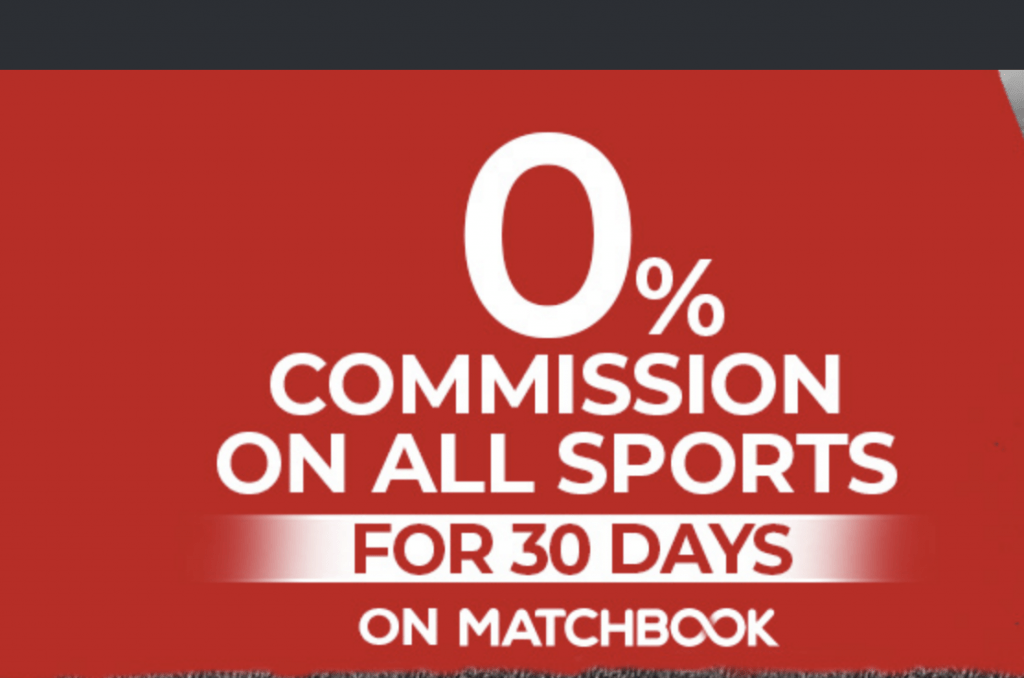 Matchbook 0% commission promo banner