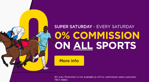 Betdaq 0% commission Super Saturday promo banner