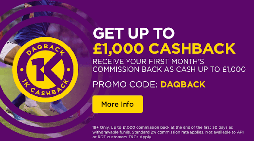 Betdaq £1000 cashback banner