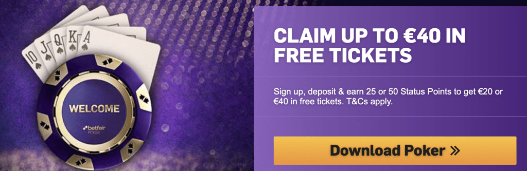 Betfair claimp up to 40 euro on Betfair poker