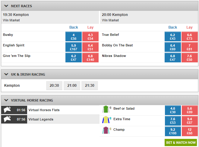 Ladbrokes Horse Racing Betting market 