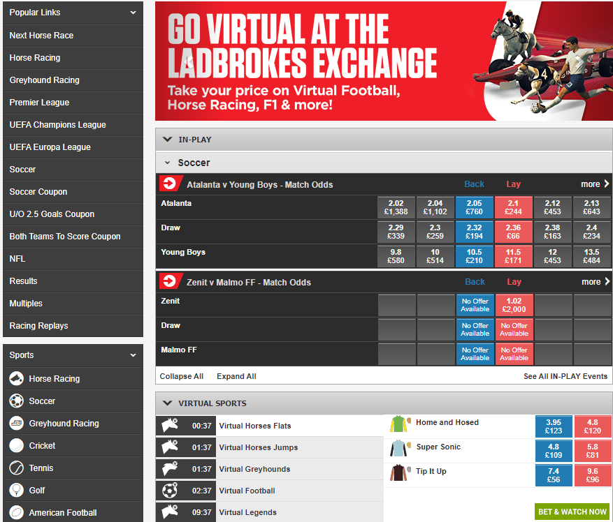 Ladbrokes betting markets