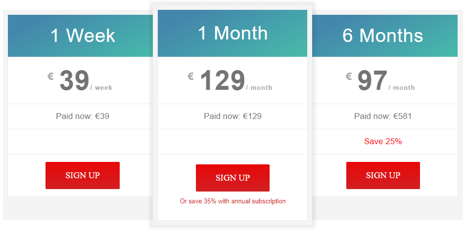 RebelBetting pricing for the surebets software