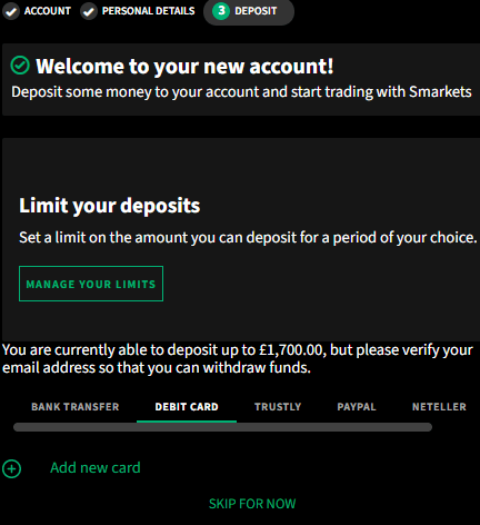 Signing up at Smarkets - Step 3