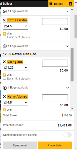 6 Fold each way Accamulator example screen 2