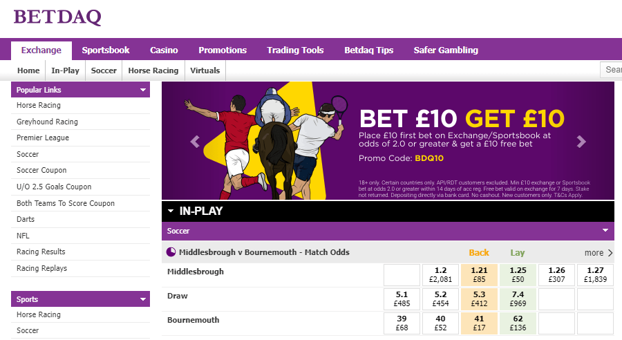 Betdaq Exchange web-site