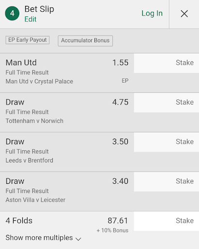 Four-fold Accumulator example from TheTrader