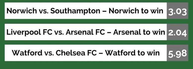 Treble bet accumulator example with multiple selection