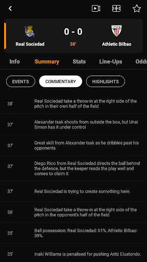 Visual Commentary in Livescore