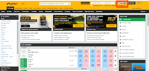 Betfair betting exchange web-site