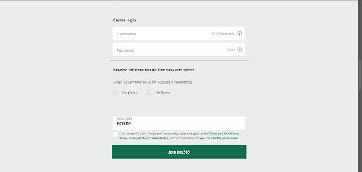 bet365 registration - create login