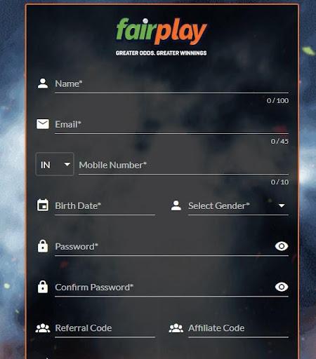 FairPlay registration form - step 2