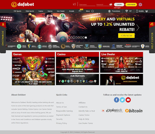 Dafabet main page 